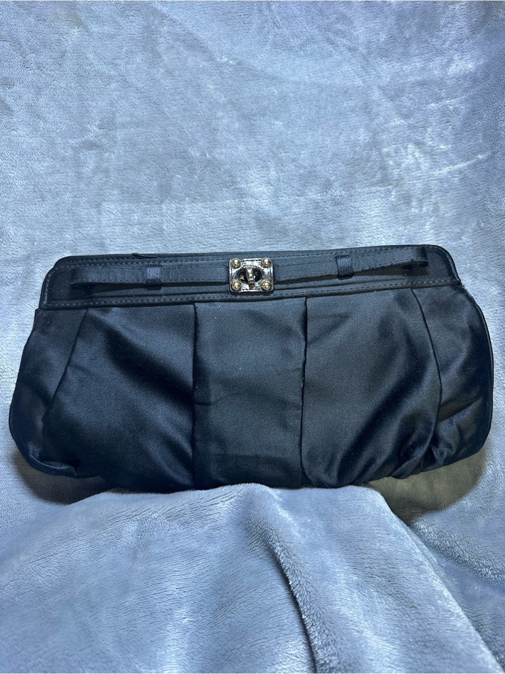 Black Satin Zagliani Clutch- STUNNING PARTY CLUTCH!!!